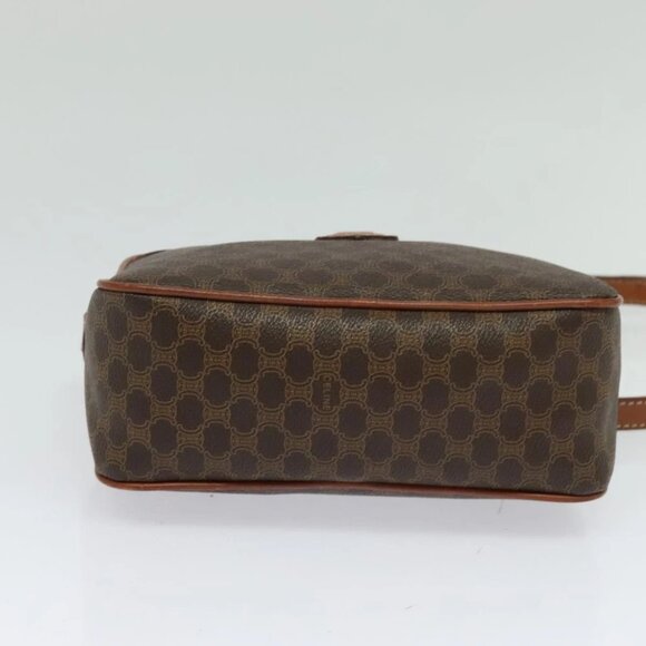 CELINE Macadam Canvas Shoulder Bag PVC Leather Brown Gold Auth ep8498 - Picture 8 of 15